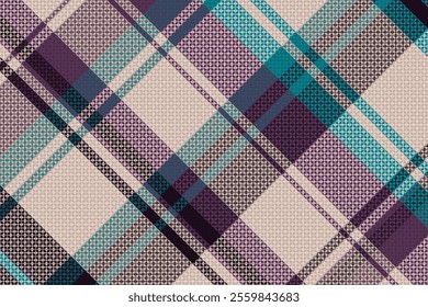 Tartan plaid pattern with dark color. Vector illustration. 