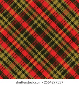 Tartan plaid pattern with dark color. Vector illustration. 