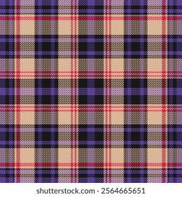 Tartan plaid pattern with dark color. Vector illustration. 