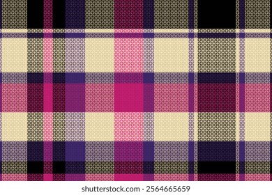 Tartan plaid pattern with dark color. Vector illustration. 