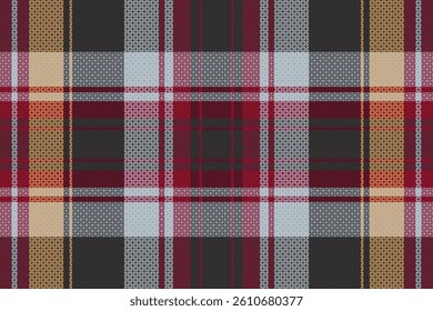Tartan plaid pattern with dark color. Vector illustration. 