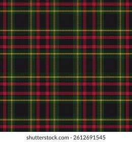 Tartan plaid pattern with dark color. Vector illustration.
