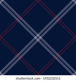 Tartan plaid pattern dark in navy blue, purple, red pink. Striped textured seamless check graphic vector for skirt, flannel shirt, other trendy spring autumn winter everyday fashion textile print.