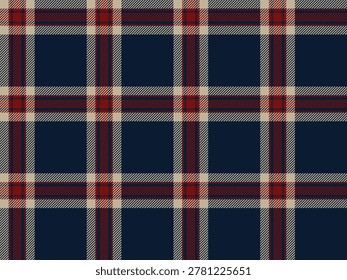 Tartan plaid pattern, deep red navy traditional seamless plaid check pattern for upholstery