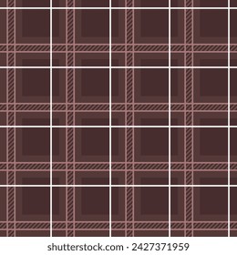 Tartan Plaid Pattern Fabric Design Dark brown Light brown White Vector illustration Printed Clothing Pants Shirts Ethnic Multipurpose cloth Tablecloths Textile industry and more.