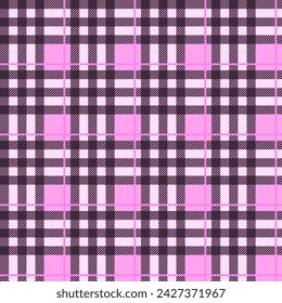 Tartan Plaid Pattern Fabric Design Pink Black White Light pink Vector illustration Printed Clothing Pants Shirts Ethnic Multipurpose cloth Tablecloths Textile industry and more.