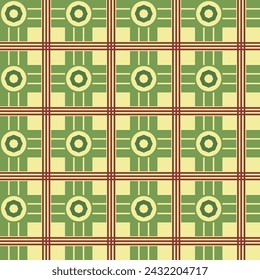 Tartán a cuadros Patrón de diseño de tela Verde Blanco Rojo Amarillo Ilustración vectorial Impreso Ropa Pantalones Camisas Étnicas de tela multiusos Manteles Industria textil y más.