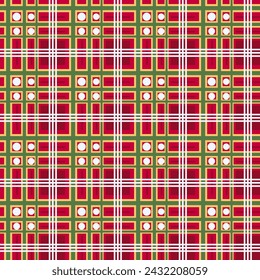 Tartan Plaid Pattern Fabric Design Red White Green Yellow Vector illustration Printed Clothing Pants Shirts Ethnic Multipurpose cloth Tablecloths Textile industry Christmas and more.