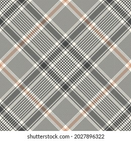 Tartan plaid pattern glen in grey and beige. Seamless check plaid vector for flannel shirt, blanket, duvet cover, throw, other modern spring autumn winter fashion fabric design.