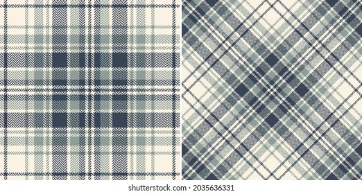 Tartan plaid pattern in grey and beige. Herringbone textured seamless check plaid pattern set for spring autumn winter flannel shirt, skirt, scarf, blanket, duvet cover, other fashion fabric print.