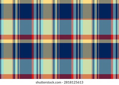 A tartan plaid pattern with Mexican textile character and blue and teal tones. The seamless design has a classic woven look and creates a polished and versatile decorative fabric background.