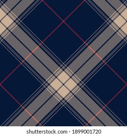 Tartan plaid pattern ombre in navy blue, red, beige. Seamless dark check plaid large graphic vector for flannel shirt, blanket, duvet cover, or other modern autumn winter fashion textile print.