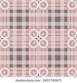 Tartan Plaid Pattern Pastel Dark brown Light brown White Printed Fabric Clothing Pants Shirts Ethnic Multipurpose cloth Tablecloths Textile industry and more. Vector illustration Design. 
