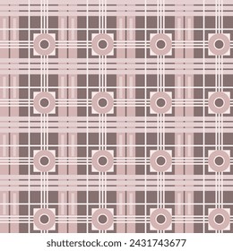 Tartan Plaid Pattern Pastel Dark brown Light brown White Printed Fabric Clothing Pants Shirts Ethnic Multipurpose cloth Tablecloths Textile industry and more. Vector illustration Design. 