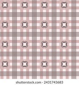Tartan Plaid Pattern Pastel Dark brown Light brown White Printed Fabric Clothing Pants Shirts Ethnic Multipurpose cloth Tablecloths Textile industry and more. Vector illustration Design. 