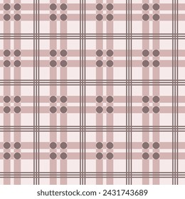 Tartan Plaid Pattern Pastel Dark brown Light brown White Printed Fabric Clothing Pants Shirts Ethnic Multipurpose cloth Tablecloths Textile industry and more. Vector illustration Design. 