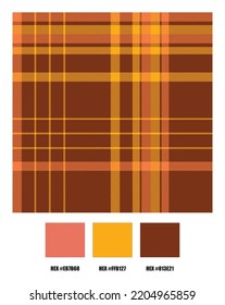 Tartán plastifica el patrón en tonos naranja pastel. Vector de tartán oscuro sin textura para textiles de moda, papel pintado, pancarta, embalaje.