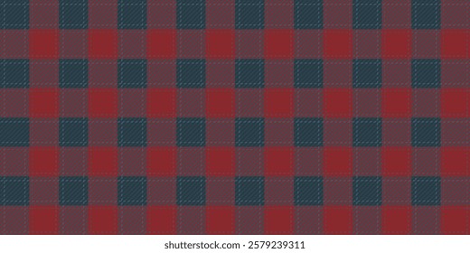 Tartan plaid pattern red and blue colors background graphic illustration.