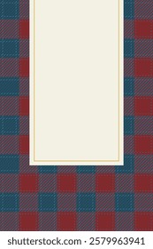 Tartan plaid pattern red and blue colors vertical background graphic illustration have blank space.