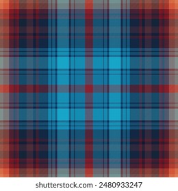Tartan plaid pattern in red, green, navy blue, yellow, beige. Seamless dark New Year holiday check plaid vector for blanket, duvet cover, throw, other modern winter textile design.Vecto,EPS 10