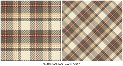Tartan Jogado Padrão Sem Costura. Padrão de xadrez de verificação abstrato. Modelo para Ornamento de Design. Textura de malha perfeita. Ilustração de vetor