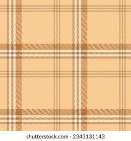 El Tartán Trazó El Patrón De Fondo Sin Marea En Blanco Marrón. Textura de tela a cuadros para la camisa de la franela, la falda, la manta, tirar.
