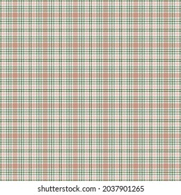 Tartan plaid pattern. Seamless check plaid tiny strip in pastel pink and green on white background for shirt, tablecloth, blanket, napkin,bag, or other modern textile print. Hounds tooth texture.