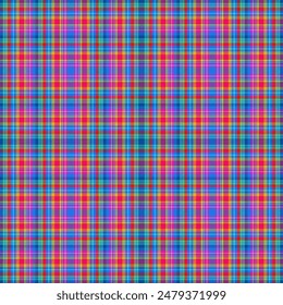 Tartan plaid pattern. Seamless check plaid in blue, red, and yellow for flannel shirt, bag, underwear, pyjamas, or other modern textile print. Hounds tooth texture,EPS 10.