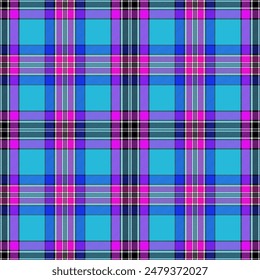 Tartan plaid pattern. Seamless check plaid in blue, red, and yellow for flannel shirt, bag, underwear, pyjamas, or other modern textile print. Hounds tooth texture,EPS 10.