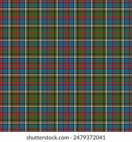Tartan plaid pattern. Seamless check plaid in blue, red, and yellow for flannel shirt, bag, underwear, pyjamas, or other modern textile print. Hounds tooth texture,EPS 10.