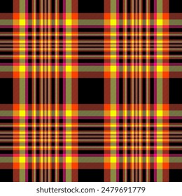 Tartan plaid pattern. Seamless check plaid in blue, red, and yellow for flannel shirt, bag, underwear, pyjamas, or other modern textile print,EPS 10.