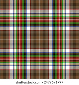 Tartan plaid pattern. Seamless check plaid in blue, red, and yellow for flannel shirt, bag, underwear, pyjamas, or other modern textile print,EPS 10.