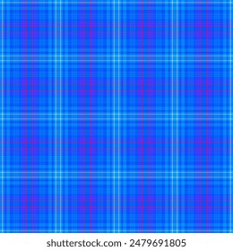 Tartan plaid pattern. Seamless check plaid in blue, red, and yellow for flannel shirt, bag, underwear, pyjamas, or other modern textile print,EPS 10.