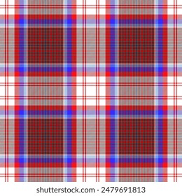 Tartán a cuadros. Cuadros de cuadros sin costuras en azul, rojo y amarillo para camisa de franela, bolso, ropa interior, pijamas u otro estampado textil moderno, EPS 10.