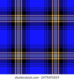 Tartan plaid pattern. Seamless check plaid in blue, red, and yellow for flannel shirt, bag, underwear, pyjamas, or other modern textile print,EPS 10.