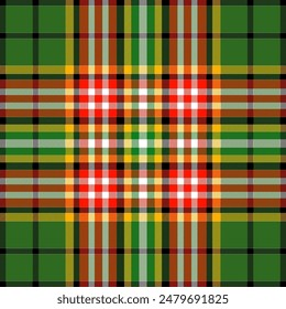Tartan plaid pattern. Seamless check plaid in blue, red, and yellow for flannel shirt, bag, underwear, pyjamas, or other modern textile print,EPS 10.