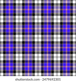 Tartan plaid pattern. Seamless check plaid in blue, red, and yellow for flannel shirt, bag, underwear, pyjamas, or other modern textile print,EPS 10.