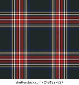 Tartan plaid pattern. Seamless check plaid in blue, red, and yellow for flannel shirt, bag, underwear, pyjamas, or other modern textile print,EPS 10.