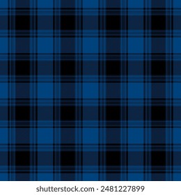 Tartan plaid pattern. Seamless check plaid in blue, red, and yellow for flannel shirt, bag, underwear, pyjamas, or other modern textile print,EPS 10.