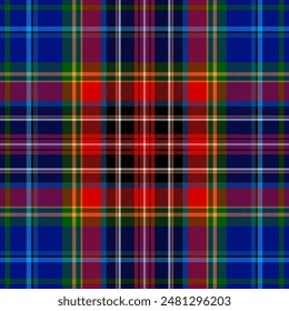 Tartan plaid pattern. Seamless check plaid in blue, red, and yellow for flannel shirt, bag, underwear, pyjamas, or other modern textile print. Hounds tooth texture,EPS 10