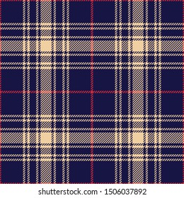 Tartan plaid pattern. Seamless dark multicolored check plaid for menswear flannel shirt, blanket, or other modern textile design. Striped texture.