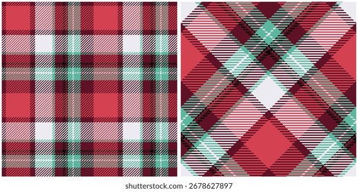 Tartan Jogado Padrão Sem Costura. Padrões de Gingham. Vetor de ilustração de tartan sem costura definido para lenço, cobertor, outro moderno primavera verão outono inverno tecido de férias impressão.