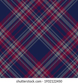 Tartan plaid pattern seamless in navy blue, red, beige. Dark autumn winter check plaid graphic for flannel shirt, blanket, throw, duvet cover, other modern everyday casual fashion fabric design.