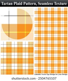 Tartan, plaid pattern, Seamless vector illustration, Seamless plaid, Textured seamless tartan plaid, Textured tartan plaid, Seamless vector pattern, Cloth Pattern Vector Texture Pack, Yellow Cloth.