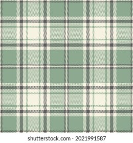 Tartan plaid pattern for spring in sage green, grey, off white. Seamless herringbone textured check for scarf, blanket, throw, other modern spring autumn winter fashion fabric design.