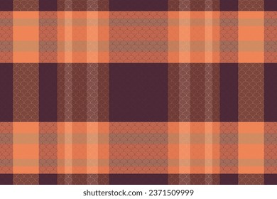 Tartan plaid pattern with texture and coffee color. Vector illustration. 