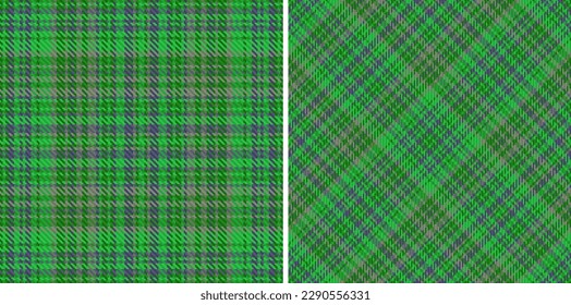 Tartan plaid pattern. Texture fabric vector. Check seamless textile background in set.