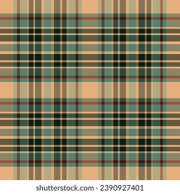 Tartan plaid pattern with texture and retro color. Vector illustration.