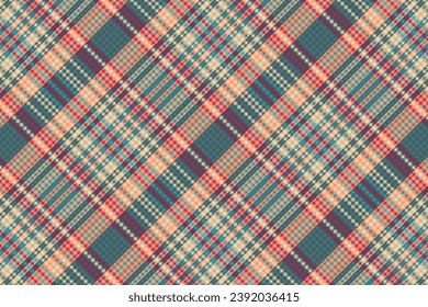 Tartan plaid pattern with texture and retro color. Vector illustration.