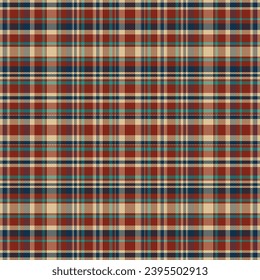 Tartan plaid pattern with texture and retro color. Vector illustration.